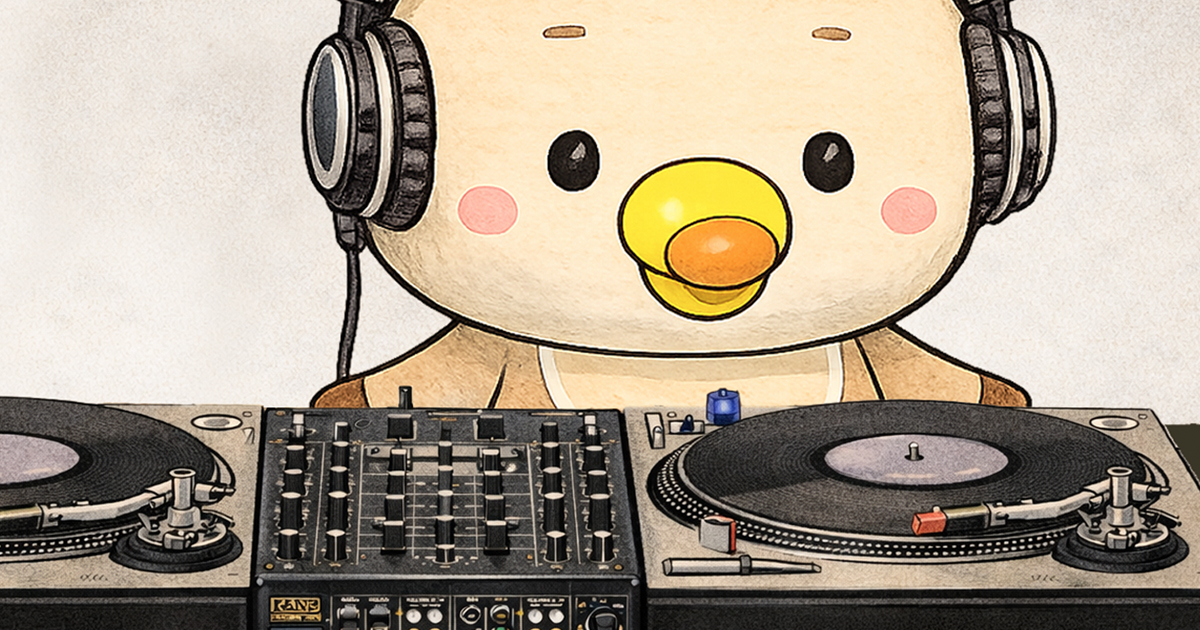 Cmonchan on the set with a vinyl and breakbeats