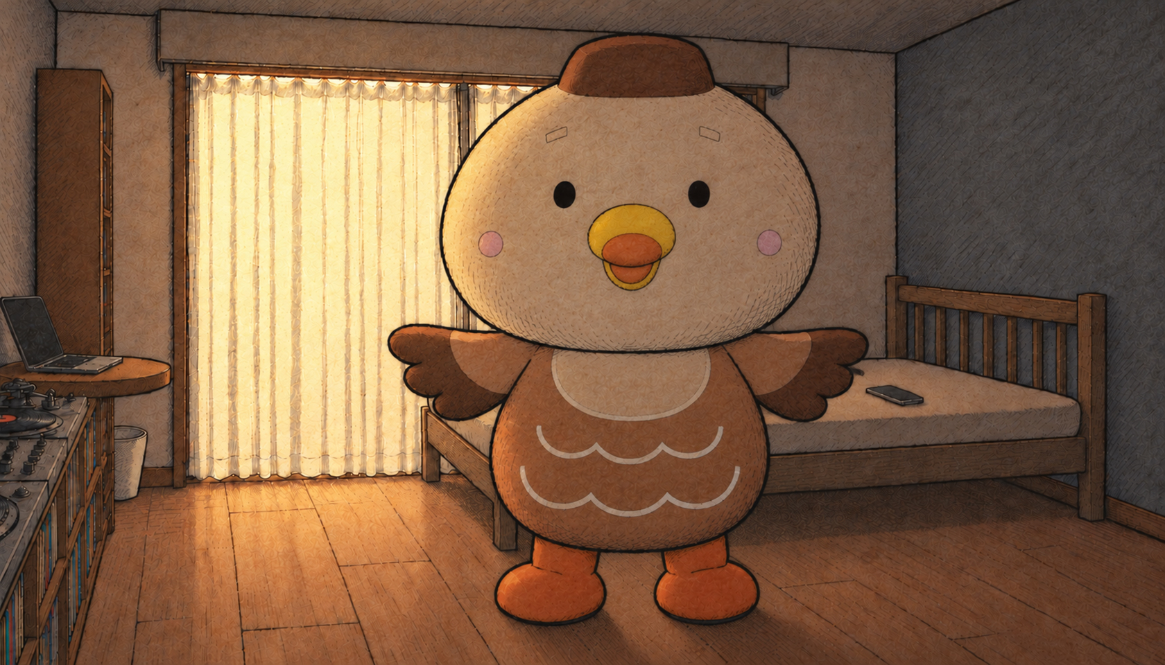 Cmonchan turns around and looks this way