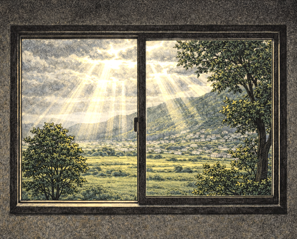 Cmonchan flies out of the room into the sunlight to find the duck flock