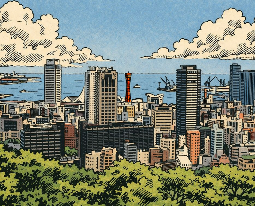 Ducklings fly to the red tower by the sea and see the city for the first time