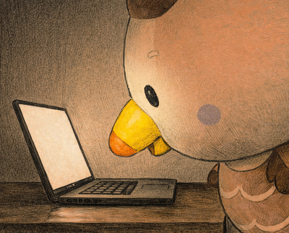 Cmonchan endlessly scrolling through SNS posts on a screen